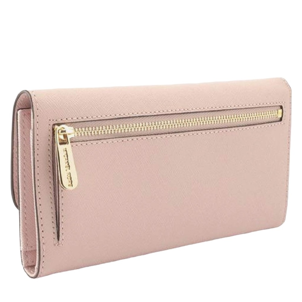 EUC Michael Kors Jet Set Travel Large Trifold Signature PVC Wallet Blush Color - Picture 10 of 11